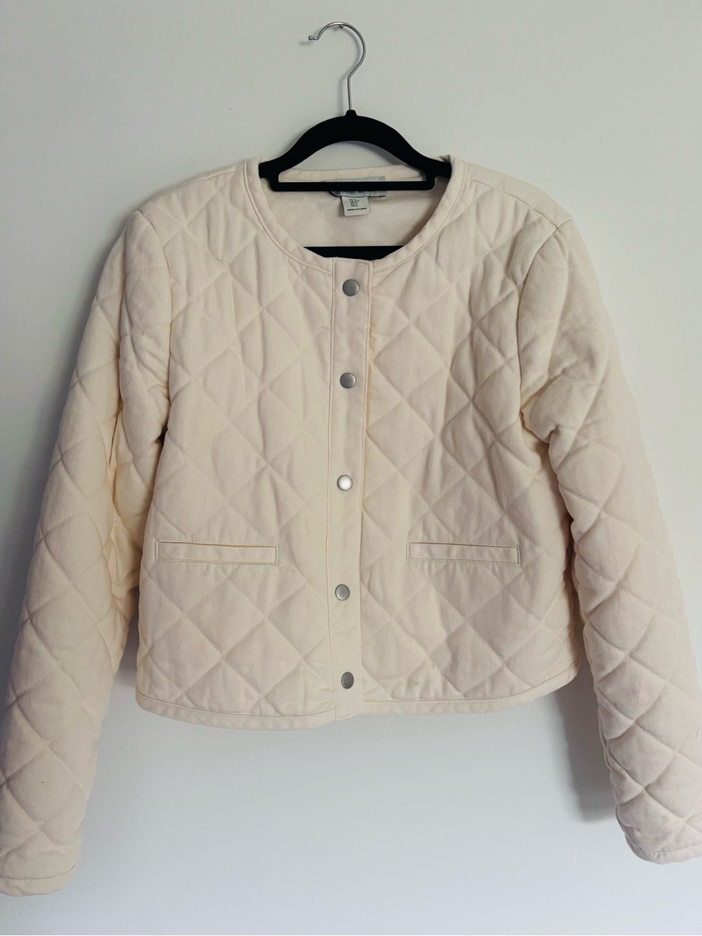 Rachel Zoe Quilted Button-Front Jacket in Cream